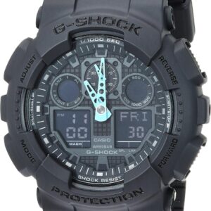 Casio Men’s G-Shock Analog-Digital Watch GA-100C-8ACR, Grey/Neon Blue