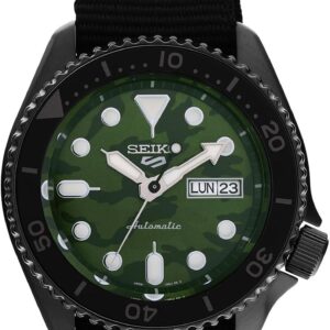 SEIKO 5 Sports Automatic Green Camouflage Dial Men’s Watch SRPJ37K1