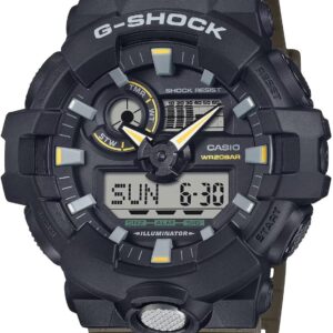 Casio G-Shock Utilitarian Black & Olive Green Digital Analog Watch GA-710TU-1A3CR