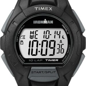 Timex Men’s Ironman Triathlon Essential 10 40mm Watch – Black Case Black Resin Strap