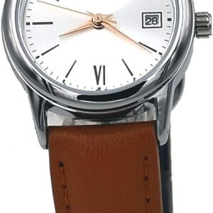 Casio LTP-V002L-7B3 Women’s Standard Analog Brown Leather Band Silver Dial Date Watch
