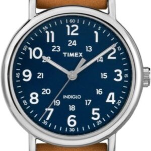 Timex Weekender 40mm Brown/Blue Two-Piece Leather Strap Watch