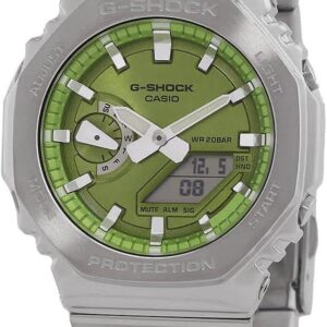 Casio G-Shock Octagonal Lime Green Stainless Steel Watch GM2110D-3A