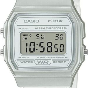 Casio Quartz Watch with Resin Strap, Clear, 20 (Model F-91WS-7DF)