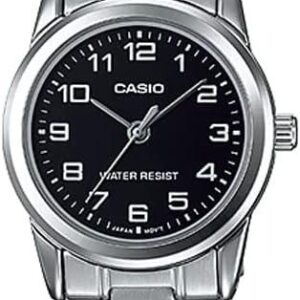 Casio LTP-V001D-1B Women’s Standard Stainless Steel Easy Reader Black Dial Watch