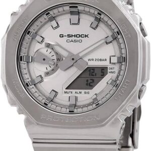 Casio G-Shock Octagonal Silver Dial Stainless Steel Watch GM2110D-7A