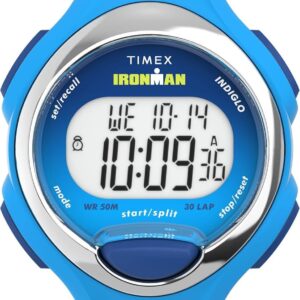 Timex Women’s Ironman Triathlon Essential 30 34mm Watch – Blue Strap Digital Dial Blue Case