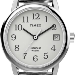 Timex Women’s Easy Reader Classic 25mm Watch – Silver-Tone Expansion Band
