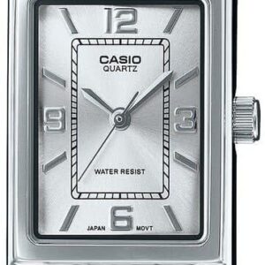 Casio LTP-1234DD-7A Women’s Rectangular Standard Classic Stainless Steel Silver Dial Dress Watch