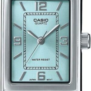 Casio LTP-1234DD-2A Women’s Rectangular Classic Stainless Steel Blue Dial Dress Watch