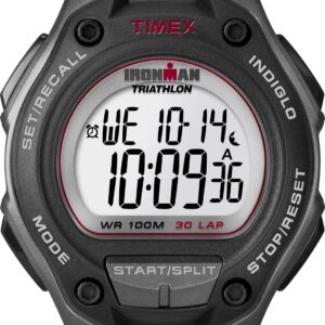 Timex Men’s T5K417 Ironman Classic 30 Oversized Black/Gray/Red Resin Strap Watch