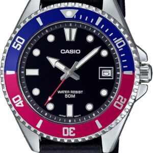 Casio MDV10-1A2V Unisex Dive Inspired 38 mm Rubber Band Black Dial Sports Watch