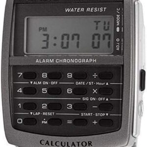 Casio CA506-1 Men’s Vintage Stainless Steel Band Alarm Chronograph Calculator Watch