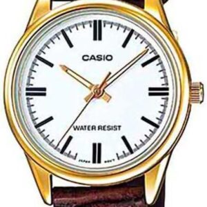Casio Women’s LTP-V005GL-7A Brown Genuine Leather Band Analog Watch