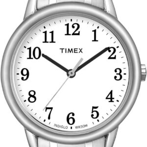 Timex Women’s Easy Reader 30mm Watch β Silver-Tone Case White Dial