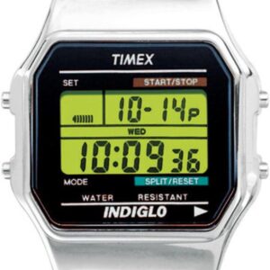 Timex Men’s T78582 Classic Digital Silver-Tone Extra-Long Stainless Steel Expansion Band Watch