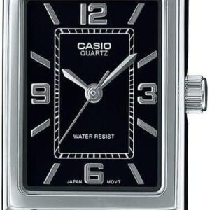 Casio LTP-1234DD-1A Women’s Rectangular Standard Classic Stainless Steel Black Dial Dress Watch