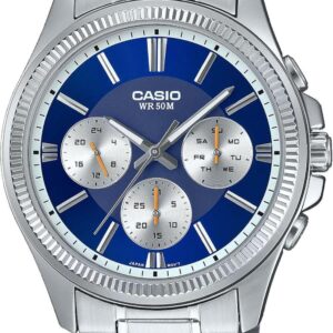 Casio MTP1375D-2A1V Men’s Stainless Steel Multifunction Blue Dial Watch