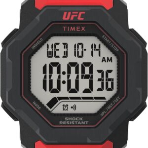 Timex UFC Men’s Knockout 48mm Watch – Red Strap Digital Dial Black Case