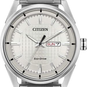 Citizen Men’s Eco-Drive Weekender Watch in Stainless Steel, Silver Dial