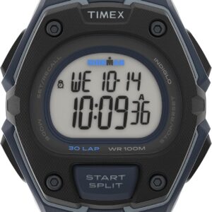 Timex Men’s Ironman Triathlon Classic 30 Oversized 45mm Watch – Blue & Gray Case