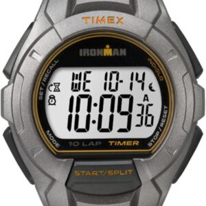 Timex Men’s TW5K93700 Ironman Essential 10 Full-Size Black/Silver-Tone Resin Strap Watch