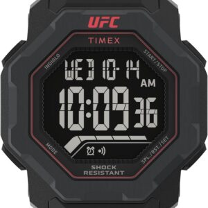 Timex UFC Men’s Knockout 48mm Watch – Black Strap Digital Dial Black Case