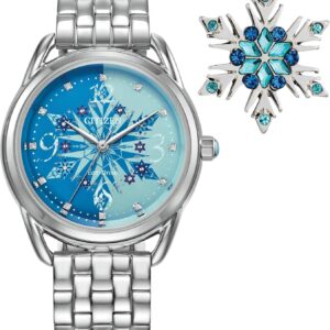 Citizen Women’s Eco-Drive Disney Princess Frozen Crystal Watch and Pin Gift Set