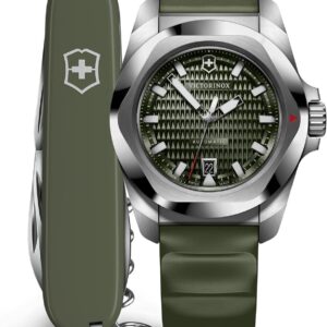 Victorinox I.N.O.X. Automatic Green Dial Green Rubber Strap Watch Set 41mm – 242017.1