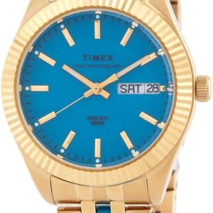 Timex 36 mm Waterbury Legacy Boyfriend – Malibu Stainless Steel Case Gold/Blue/Two-Tone One Size