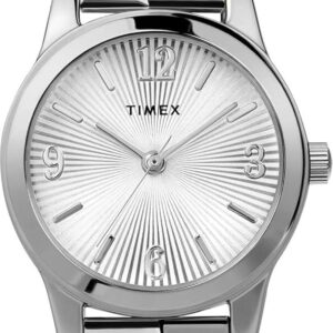 Timex Women’s Fashion Stretch Bangle 25mm Watch – Silver-Tone