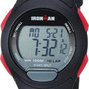 Timex Men’s TW5M16400 Ironman Essential 10 Black/Red Resin Strap Watch