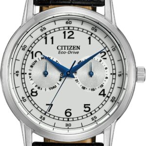 Citizen Men’s Eco-Drive Corso Classic Watch in Stainless Steel with Black Leather Strap