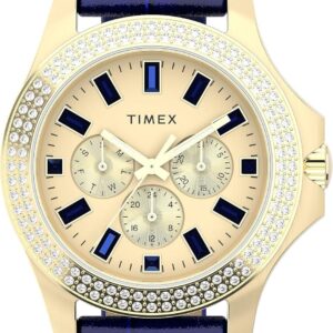 Timex Women’s Kaia 40mm Watch – Blue Strap Gold-Tone Dial Gold-Tone Case
