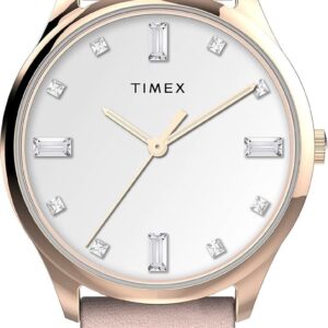 Timex Women’s Modern Easy Reader 32mm Watch – Pink Strap White Dial Rose Gold-Tone Case