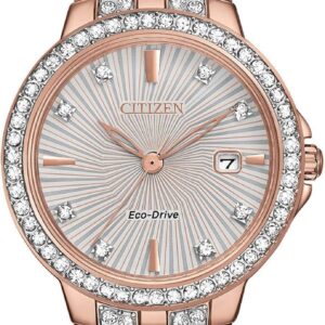 Citizen Women’s Eco-Drive Dress Classic Crystal Watch in Rose-tone Stainless Steel