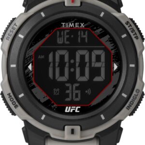 Timex Men’s UFC Rumble 50mm Watch – Tan Strap Digital Dial Black Case