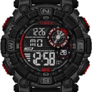 Timex UFC Men’s Redemption 50mm Watch – Black Strap Digital Dial Black Case