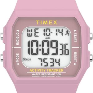 Timex Unisex Ironman Triathlon Classic 40mm Watch – Pink Strap Digital Dial Pink Case