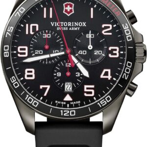 Victorinox FieldForce Sport Chrono Black Dial Black Rubber Strap Watch 42mm – 241889