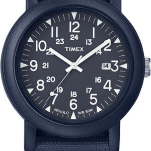 Timex Unisex Quartz Watch with Blue Dial Analogue Display and Blue Nylon Strap TW2P62600
