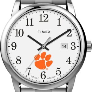 Timex Men’s Easy Reader 38mm Watch – Clemson Tigers with Expansion Band