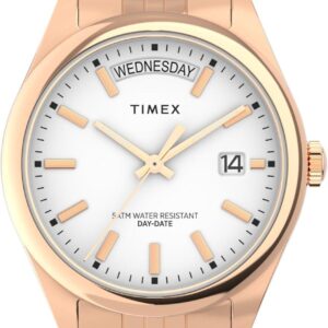 Timex Women’s Legacy 36mm Watch – Rose Gold-Tone Bracelet White Dial