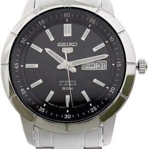 Seiko 5 SNKN55J1 Men’s Japan Stainless Steel Black Dial Day Date Automatic Watch