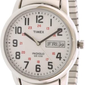 Timex Men’s Easy Reader 35mm Watch – Silver-Tone Case White Dial