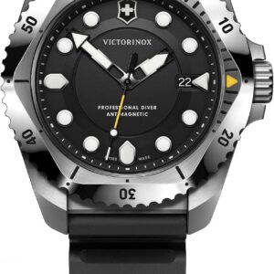 Victorinox Dive Pro Quartz Black Dial Black Rubber Strap Watch 43mm – 241990