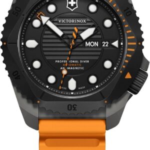 Victorinox Dive Pro Automatic Black Dial Yellow Rubber Strap Watch 43mm