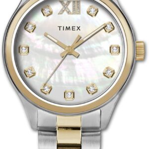 Timex Women’s Legacy 34mm Watch – Two-Tone Bracelet Mother of Pearl Dial