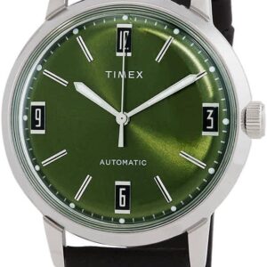 Timex 40 mm Marlin Automatic Leather Strap Watch Black One Size