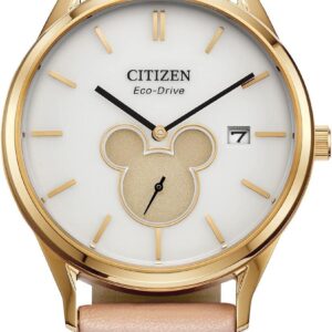Citizen Eco-Drive Mickey Mouse Shadow Gold Tone Stainless Steel Watch